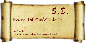 Svarz Dömötör névjegykártya